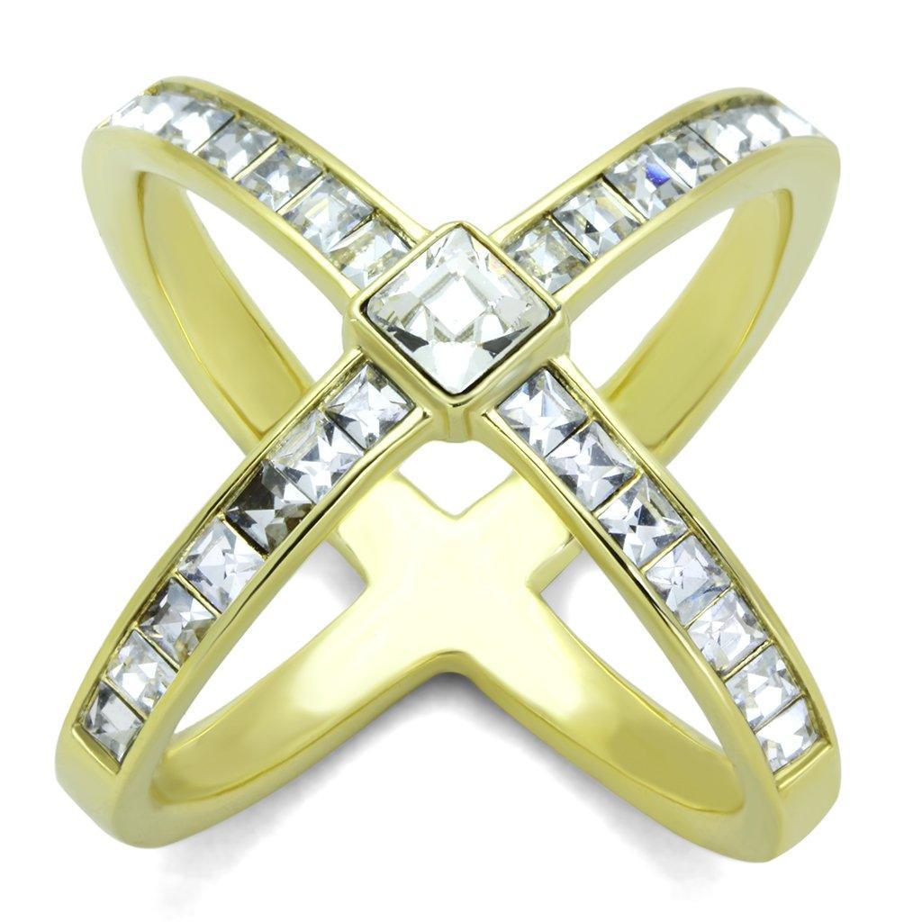 Anillos Para Mujer Color Oro de 316L Acero Inoxidable con Diamante Zirconia Cubica Maria - Jewelry Store by Erik Rayo