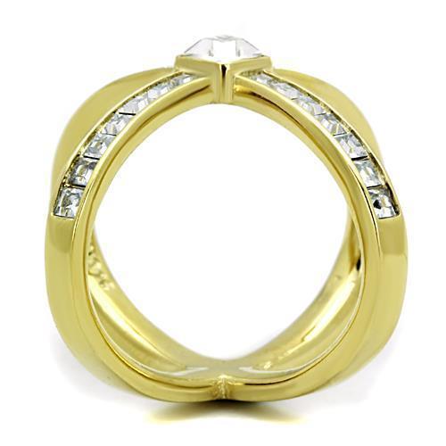 Anillos Para Mujer Color Oro de 316L Acero Inoxidable con Diamante Zirconia Cubica Maria - Jewelry Store by Erik Rayo
