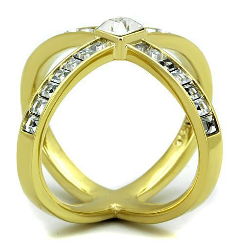 Anillos Para Mujer Color Oro de 316L Acero Inoxidable con Diamante Zirconia Cubica Maria - Jewelry Store by Erik Rayo