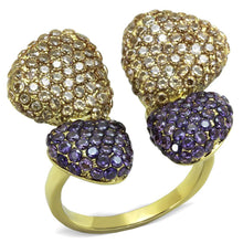 Load image into Gallery viewer, Anillos Para Mujer Color Oro de 316L Acero Inoxidable con Diamante Zirconia Cubica Multi Color Aginoam - Jewelry Store by Erik Rayo
