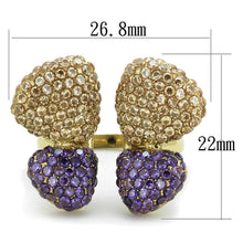 Load image into Gallery viewer, Anillos Para Mujer Color Oro de 316L Acero Inoxidable con Diamante Zirconia Cubica Multi Color Aginoam - Jewelry Store by Erik Rayo
