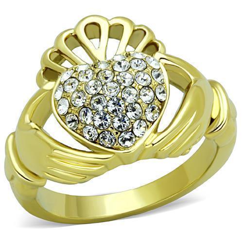 Anillos Para Mujer Color Oro de 316L Acero Inoxidable con Diamante Zirconia Cubica Naomi - Jewelry Store by Erik Rayo