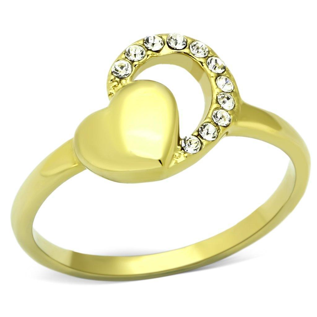 Anillos Para Mujer Color Oro de 316L Acero Inoxidable con Diamante Zirconia Cubica Rahab - Jewelry Store by Erik Rayo