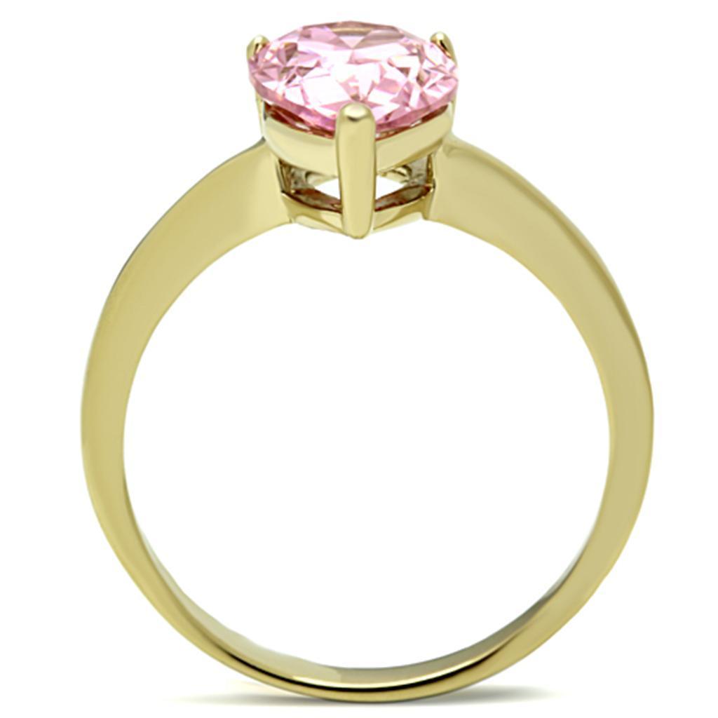 Anillos Para Mujer Color Oro de 316L Acero Inoxidable con Diamante Zirconia Cubica Rosa Anaiah - Jewelry Store by Erik Rayo