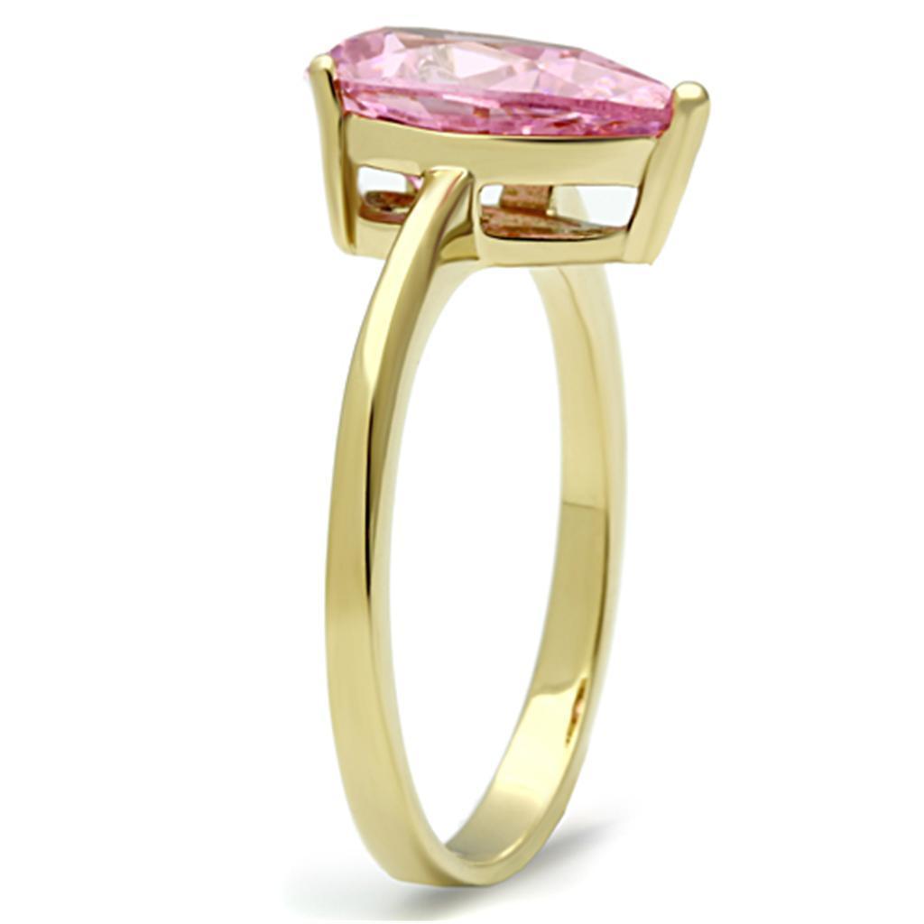 Anillos Para Mujer Color Oro de 316L Acero Inoxidable con Diamante Zirconia Cubica Rosa Anaiah - Jewelry Store by Erik Rayo