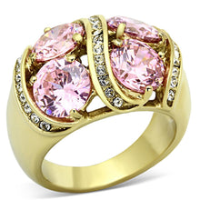 Load image into Gallery viewer, Anillos Para Mujer Color Oro de 316L Acero Inoxidable con Diamante Zirconia Cubica Rosa Mahaliah - Jewelry Store by Erik Rayo
