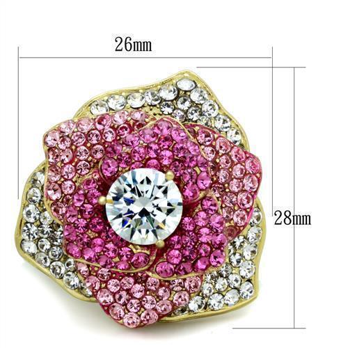 Anillos Para Mujer Color Oro de 316L Acero Inoxidable con Diamante Zirconia Cubica TK1624 - Jewelry Store by Erik Rayo