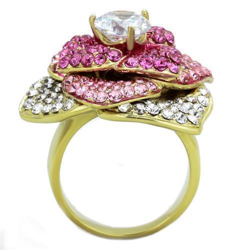 Anillos Para Mujer Color Oro de 316L Acero Inoxidable con Diamante Zirconia Cubica TK1624 - Jewelry Store by Erik Rayo