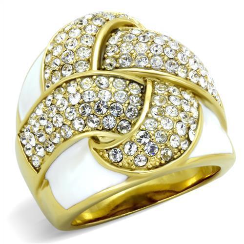 Anillos Para Mujer Color Oro de 316L Acero Inoxidable con Diamante Zirconia Cubica TK1848 - Jewelry Store by Erik Rayo