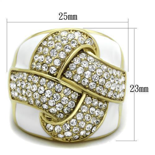 Anillos Para Mujer Color Oro de 316L Acero Inoxidable con Diamante Zirconia Cubica TK1848 - Jewelry Store by Erik Rayo