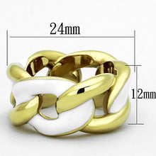 Load image into Gallery viewer, Anillos Para Mujer Color Oro de 316L Acero Inoxidable con Epoxi Blanco Eva - Jewelry Store by Erik Rayo
