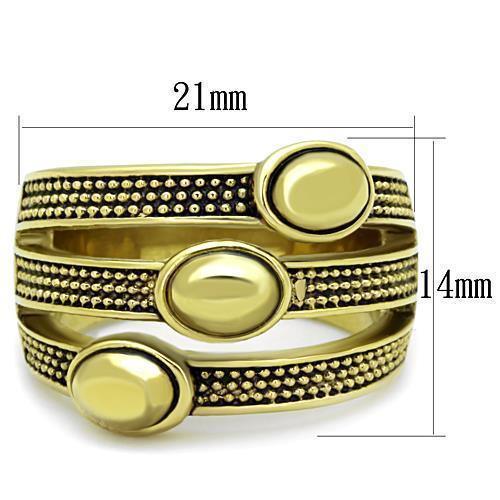 Anillos Para Mujer Color Oro de 316L Acero Inoxidable con Epoxi en Jet Leah - Jewelry Store by Erik Rayo