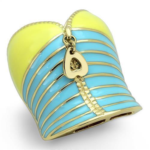 Anillos Para Mujer Color Oro de 316L Acero Inoxidable con Epoxy en Multicolor Abilene - Jewelry Store by Erik Rayo