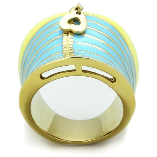 Anillos Para Mujer Color Oro de 316L Acero Inoxidable con Epoxy en Multicolor Abilene - Jewelry Store by Erik Rayo