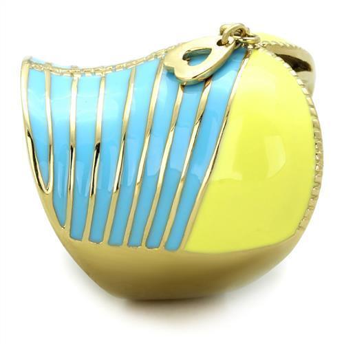 Anillos Para Mujer Color Oro de 316L Acero Inoxidable con Epoxy en Multicolor Abilene - Jewelry Store by Erik Rayo