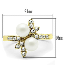 Load image into Gallery viewer, Anillos Para Mujer Color Oro de 316L Acero Inoxidable con Perla Blanca Jewel - Jewelry Store by Erik Rayo
