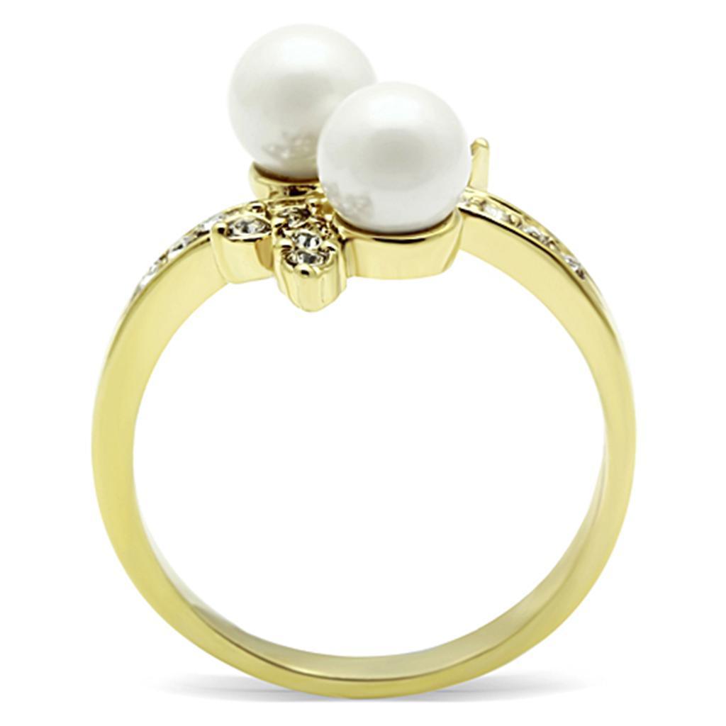 Anillos Para Mujer Color Oro de 316L Acero Inoxidable con Perla Blanca Jewel - Jewelry Store by Erik Rayo