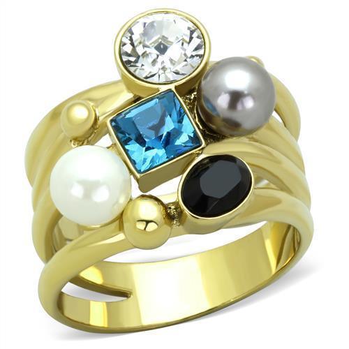 Anillos Para Mujer Color Oro de 316L Acero Inoxidable con Perla Multicolor Atarah - Jewelry Store by Erik Rayo