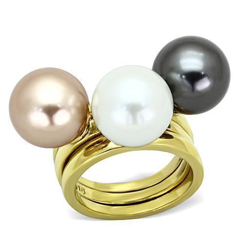 Anillos Para Mujer Color Oro de 316L Acero Inoxidable con Perla Multicolor Eve - Jewelry Store by Erik Rayo