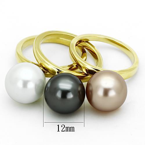 Anillos Para Mujer Color Oro de 316L Acero Inoxidable con Perla Multicolor Eve - Jewelry Store by Erik Rayo