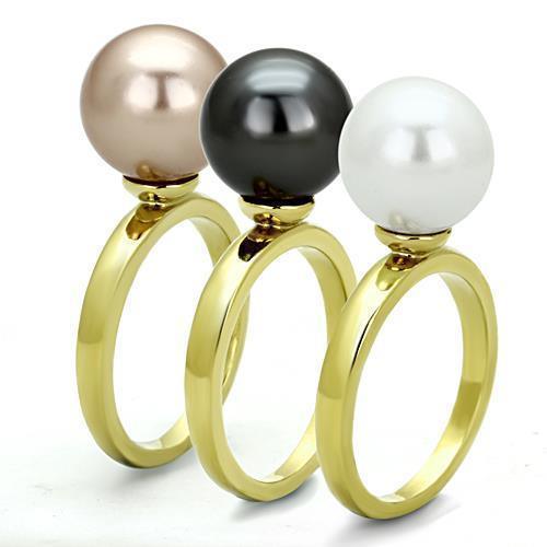 Anillos Para Mujer Color Oro de 316L Acero Inoxidable con Perla Multicolor Eve - Jewelry Store by Erik Rayo