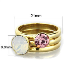 Load image into Gallery viewer, Anillos Para Mujer Color Oro de 316L Acero Inoxidable con Piedra Crystal Blanca Jethro - Jewelry Store by Erik Rayo
