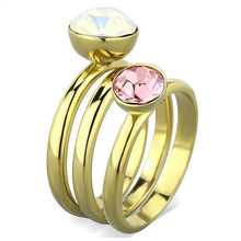 Load image into Gallery viewer, Anillos Para Mujer Color Oro de 316L Acero Inoxidable con Piedra Crystal Blanca Jethro - Jewelry Store by Erik Rayo
