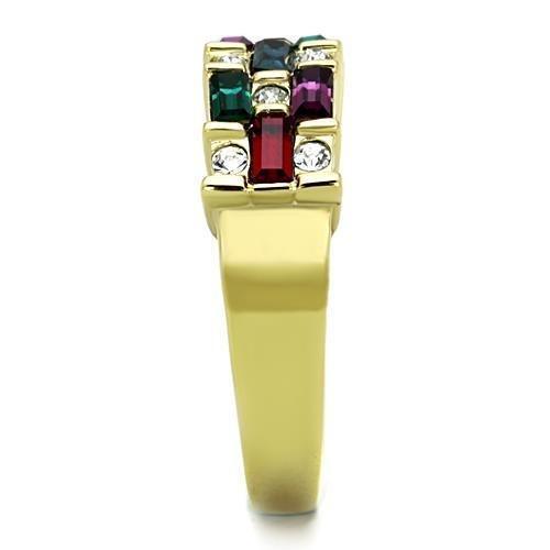 Anillos Para Mujer Color Oro de 316L Acero Inoxidable con Piedra Crystal en Multicolor Abigail - Jewelry Store by Erik Rayo