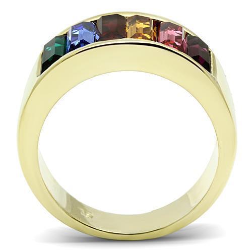 Anillos Para Mujer Color Oro de 316L Acero Inoxidable con Piedra Crystal en Multicolor Barak - Jewelry Store by Erik Rayo