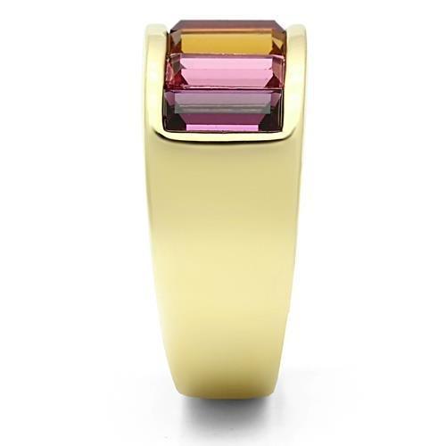 Anillos Para Mujer Color Oro de 316L Acero Inoxidable con Piedra Crystal en Multicolor Barak - Jewelry Store by Erik Rayo