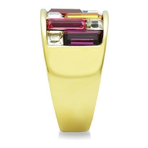 Anillos Para Mujer Color Oro de 316L Acero Inoxidable con Piedra Crystal en Multicolor Channah - Jewelry Store by Erik Rayo