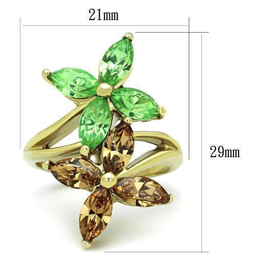 Anillos Para Mujer Color Oro de 316L Acero Inoxidable con Piedra Crystal en Multicolor Matthew - Jewelry Store by Erik Rayo