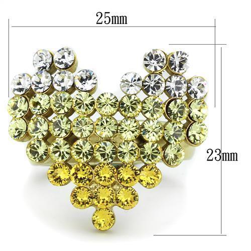 Anillos Para Mujer Color Oro de 316L Acero Inoxidable con Piedra Crystal en Multicolor Noah - Jewelry Store by Erik Rayo