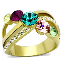 Load image into Gallery viewer, Anillos Para Mujer Color Oro de 316L Acero Inoxidable con Piedra Crystal en Multicolor Phoebe - Jewelry Store by Erik Rayo
