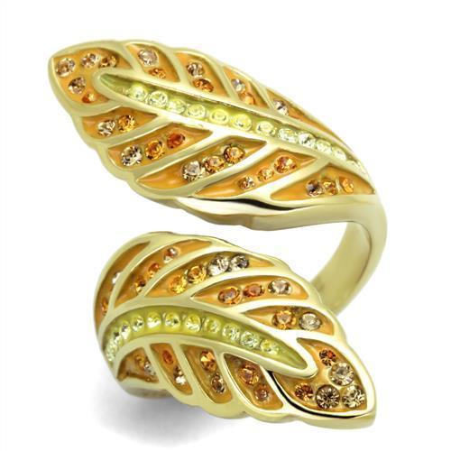 Anillos Para Mujer Color Oro de 316L Acero Inoxidable con Piedra Crystal en Multicolor TK1849 - Jewelry Store by Erik Rayo