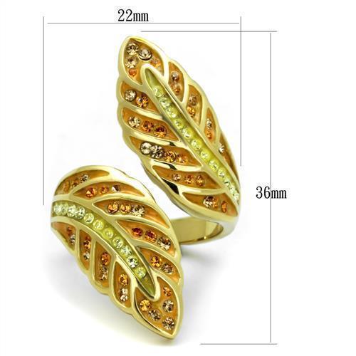 Anillos Para Mujer Color Oro de 316L Acero Inoxidable con Piedra Crystal en Multicolor TK1849 - Jewelry Store by Erik Rayo