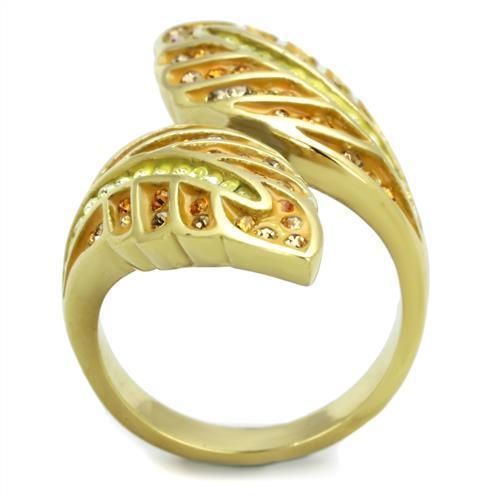 Anillos Para Mujer Color Oro de 316L Acero Inoxidable con Piedra Crystal en Multicolor TK1849 - Jewelry Store by Erik Rayo