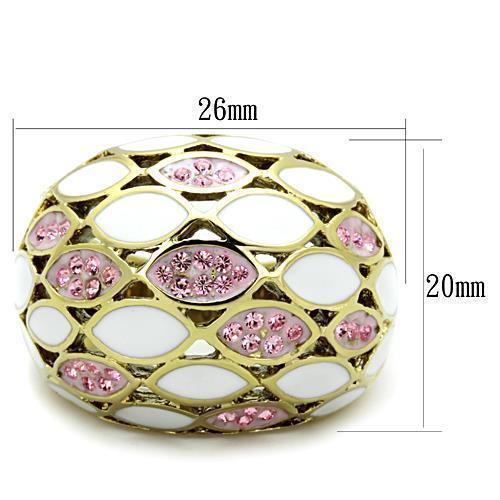 Anillos Para Mujer Color Oro de 316L Acero Inoxidable con Piedra Crystal en Rosa Luz Barnabas - Jewelry Store by Erik Rayo
