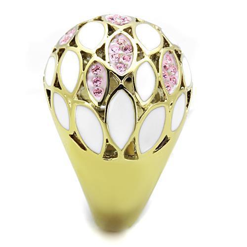 Anillos Para Mujer Color Oro de 316L Acero Inoxidable con Piedra Crystal en Rosa Luz Barnabas - Jewelry Store by Erik Rayo