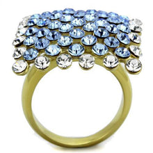 Load image into Gallery viewer, Anillos Para Mujer Color Oro de 316L Acero Inoxidable con Piedra Crystal Zafiro TK1643 - Jewelry Store by Erik Rayo
