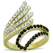 Load image into Gallery viewer, Anillos Para Mujer Color Oro de 316L Acero Inoxidable con Piedra de Crystal en Jet Levi - Jewelry Store by Erik Rayo
