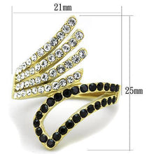 Load image into Gallery viewer, Anillos Para Mujer Color Oro de 316L Acero Inoxidable con Piedra de Crystal en Jet Levi - Jewelry Store by Erik Rayo
