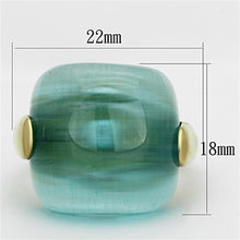 Load image into Gallery viewer, Anillos Para Mujer Color Oro de 316L Acero Inoxidable Ojo de Gato Color Azul Mar Hodiah - Jewelry Store by Erik Rayo
