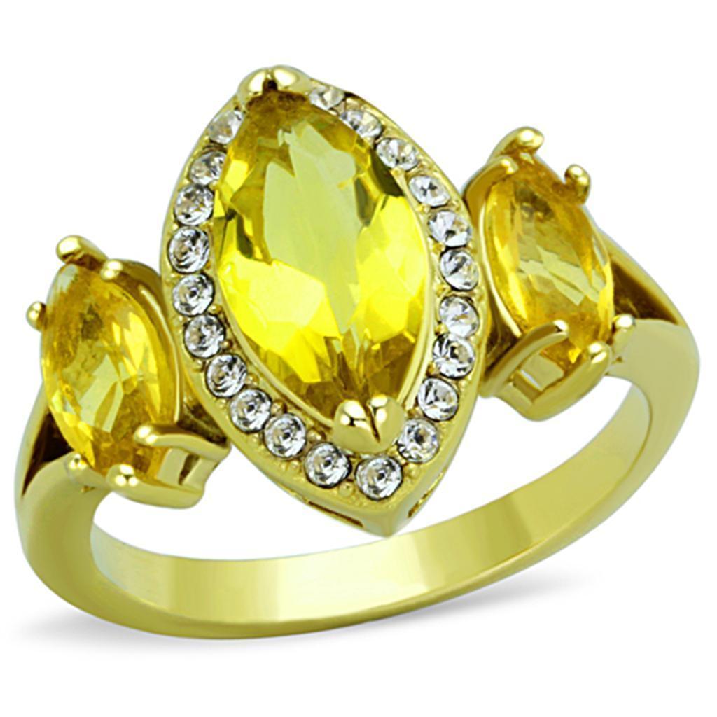 Anillos Para Mujer Color Oro de 316L Acero Inoxidable Topaz Bathsheba - Jewelry Store by Erik Rayo