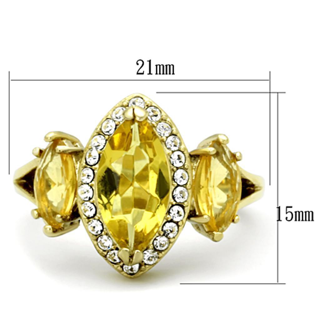 Anillos Para Mujer Color Oro de 316L Acero Inoxidable Topaz Bathsheba - Jewelry Store by Erik Rayo