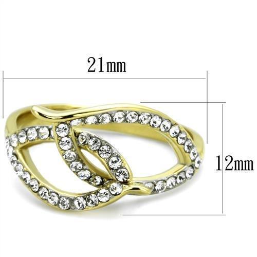Anillos Para Mujer Color Oro Dos Tonos de 316L Acero Inoxidable con Diamante Zirconia Cubica TK1907 - Jewelry Store by Erik Rayo
