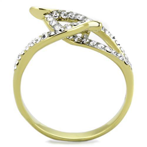 Anillos Para Mujer Color Oro Dos Tonos de 316L Acero Inoxidable con Diamante Zirconia Cubica TK1907 - Jewelry Store by Erik Rayo