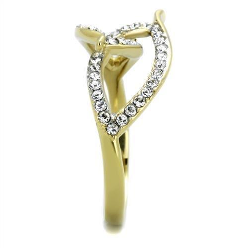 Anillos Para Mujer Color Oro Dos Tonos de 316L Acero Inoxidable con Diamante Zirconia Cubica TK1907 - Jewelry Store by Erik Rayo