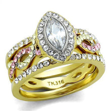 Load image into Gallery viewer, Anillos Para Mujer Color Oro Dos Tonos de 316L Acero Inoxidable con Diamante Zirconia Cubica TK2129 - Jewelry Store by Erik Rayo
