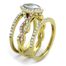 Load image into Gallery viewer, Anillos Para Mujer Color Oro Dos Tonos de 316L Acero Inoxidable con Diamante Zirconia Cubica TK2129 - Jewelry Store by Erik Rayo
